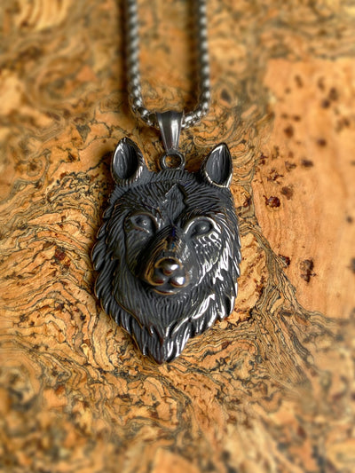 The Mac Tire Celtic Wolf Pagan Necklace