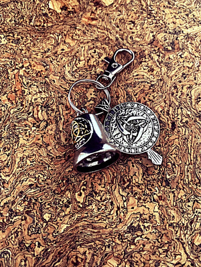 Norse 3D Triquetra Bell Key Ring Medley