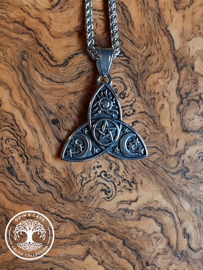 The Moons Of Triquetra Celtic Necklace