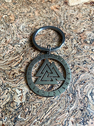 Rustic Valknut Key Ring