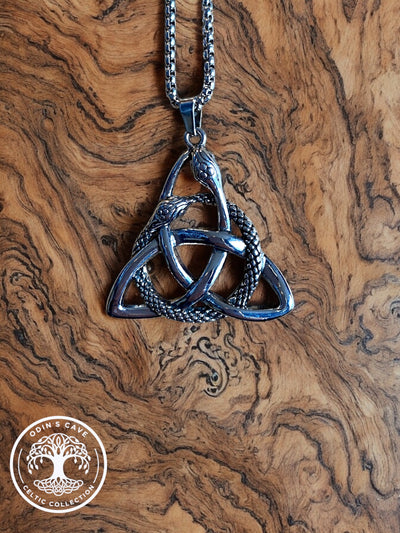 The Serpent Of Triquetra Celtic Necklace