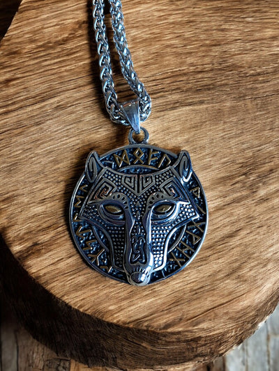 Mighty Fenrir Wolf Viking Pendant Necklace