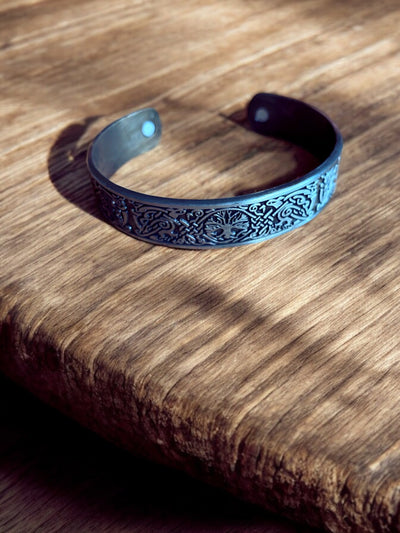 Viking Bracelet - Silver Bronze Curves