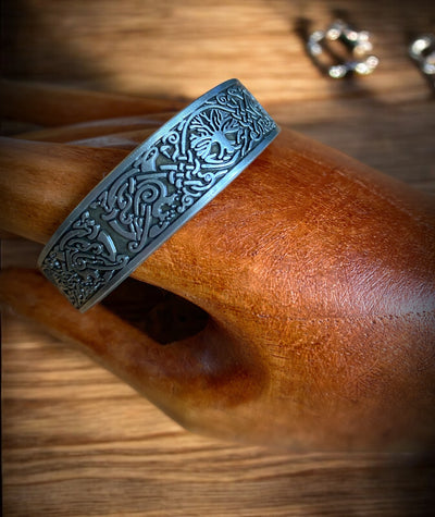 Viking Bracelet - Silver Bronze Curves