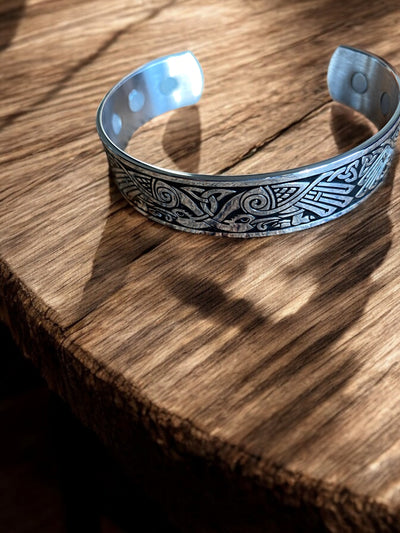 Viking Bracelet - Silver Ravens Knot