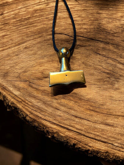 Premium Rustic Brass Modern Age Thor Hammer Necklace