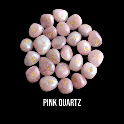 Runes Set - Pink Quartz Stone